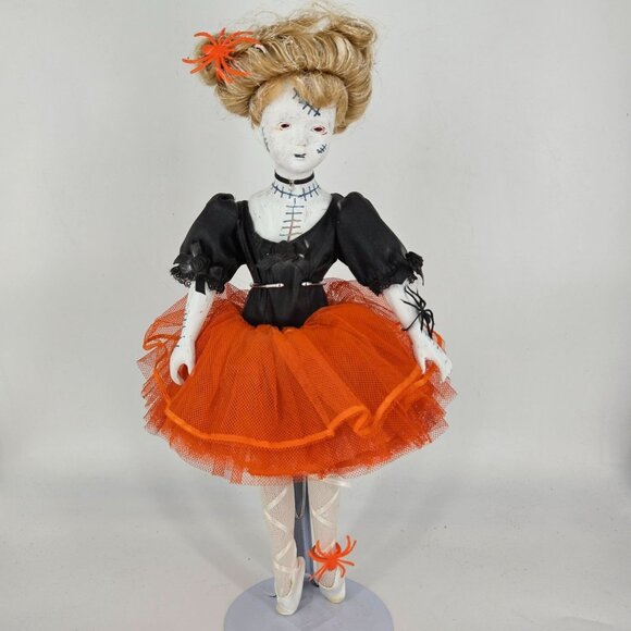 Haunted Doll Girl OOAK Artist Hand Painted Scary Spooky Halloween Porcelain 14" - Picture 2 of 12